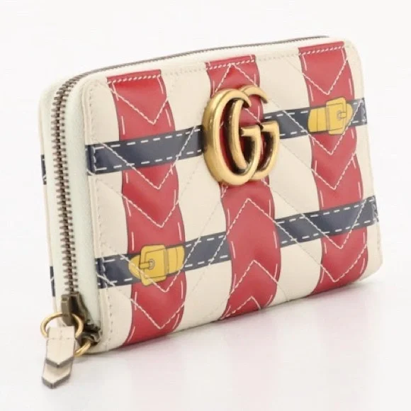 GUCCI GG Marmont Trompe-l'œil Clutch /Wristlet in Off-White Leather - Picture 8 of 9